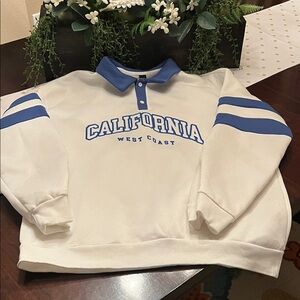 MANFINITY Blue and White Polo Sweatshirt size XL